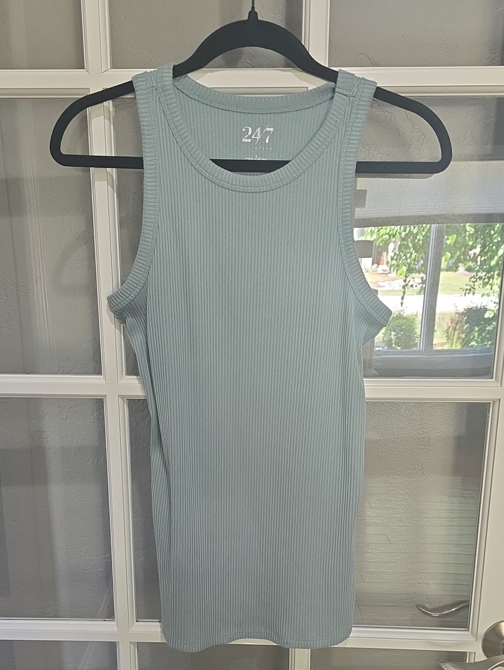 24/7 Women’s Ribbed Tank Top in Sage Green